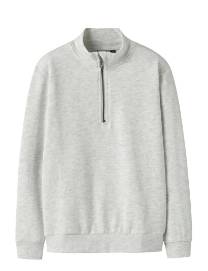 LMTD Nlnnizu Ls Bru Half Zip Sweat Noos Grey 158-164