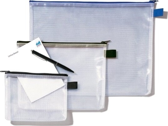Rexel Glidelåspose Mesh Vesker Din A5 Pvc Svart Med Forsterkede Gjenger Gjennomsiktig Flammehemmende 1300257