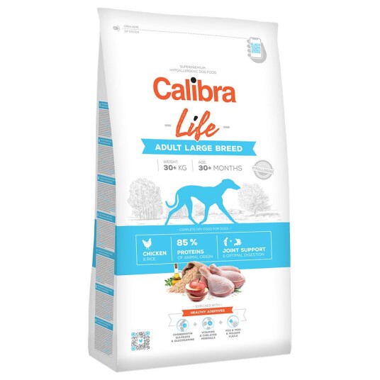 Calibra Dog Life Adult Large Breed Chicken Kylling For Store Raser 12 kg