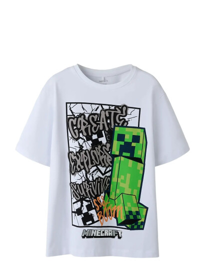 Name It Nkmmase Minecraft Ss Nreg Top Noos Bfu White 158 164 Name It Nkmmase Minecraft Ss Nreg Top Noos Bfu White 158 164