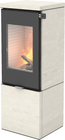 Rais Nexo PST 120 Svart Vedovn Med Glassdør Porto Stone