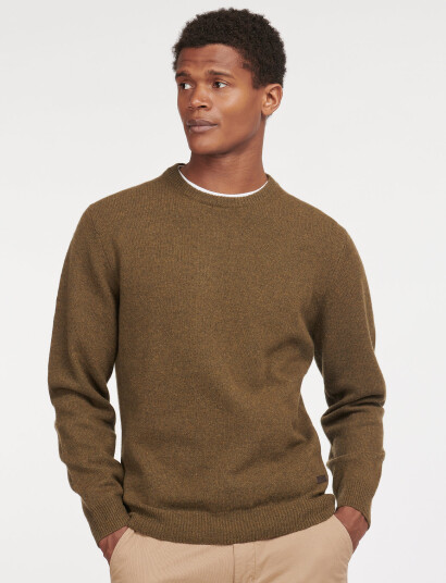 Barbour Barbour Essential Patch Crew Neck Sweater - Green - M Barbour Barbour Essential Patch Crew Neck Sweater - Green - M