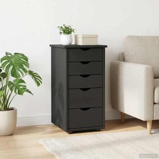 vidaXL Kabinett Grå 34 x 39 x 61,5 cm Massiv furu