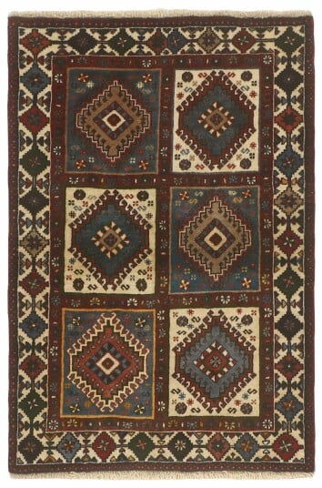 Håndknyttet. Opphav: Persia Yalameh Teppe 85x132