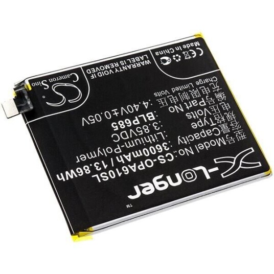 OnePlus 6T batteri (3600 mAh 3.85 V, Sort) OnePlus 6T batteri (3600 mAh 3.85 V, Sort)