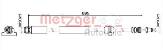 Bremseslange METZGER 4112076 Bremseslange METZGER 4112076