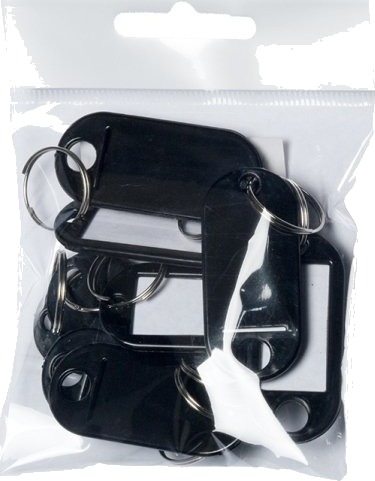 Nøgleskilte Bnt 50X23 Etiketmål Lxb: 30X15mm Plastik Sort   10 Stk.