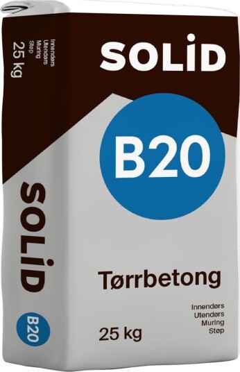 Solid Støp B20 Tørrmørtel 25kg Solid Støp B20 Tørrmørtel 25kg