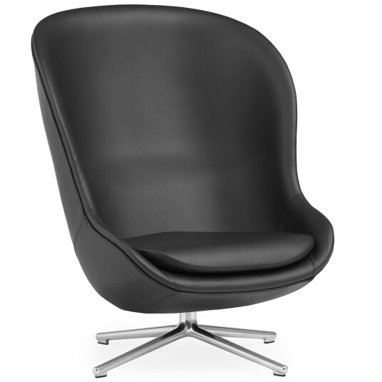 Normann Copenhagen Hyg Lenestol Høy med Tiltfunksjon Skinn / Aluminium Normann Copenhagen Hyg Lenestol Høy med Tiltfunksjon Skinn / Aluminium