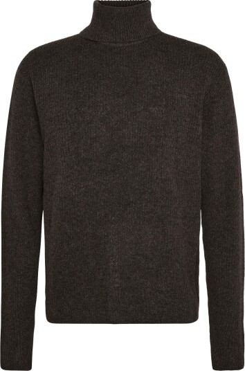 Lindbergh Rib L/S Roll Neck Sweater DK BROWN MEL M
