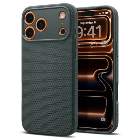 Spigen Liquid Air Mobildeksel til iPhone 17 Pro Max - Abyss Green
