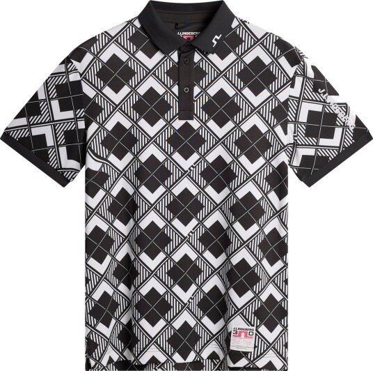 J. Lindeberg 30Y Tour Tech Argyle Polo Black XL