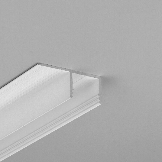 Topmet 2m aluminiumsprofil PLANE14 SIDE BC3   Hvit lakkert innsparkling LED skinne