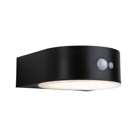 Eileen vegglampe utendørs 5,5W 3000 Kelvin m/bevegelses sensor - Solcelle - Svart