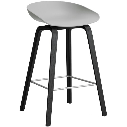 Hay AAS 32 2.0 Barstol 65 cm Svartlakkert Eik / Concrete Grey Hay AAS 32 2.0 Barstol 65 cm Svartlakkert Eik / Concrete Grey