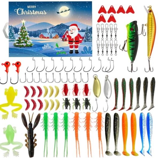 Fiskeutstyr adventskalender 24 delers sett for voksne menn og tenåringer