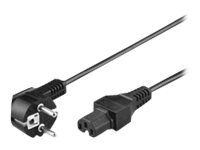 MicroConnect PowerCord - Strømkabel - IEC 60320 C15 til CEE 7/7 (hann) - 2 m - 90°-kontakt - svart