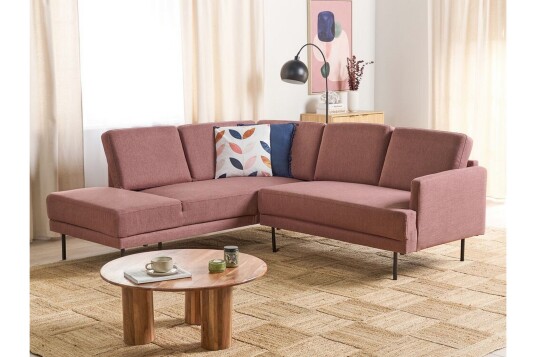 Deajna Hjørnesofa 4 seter Rosa/Brun/Svart