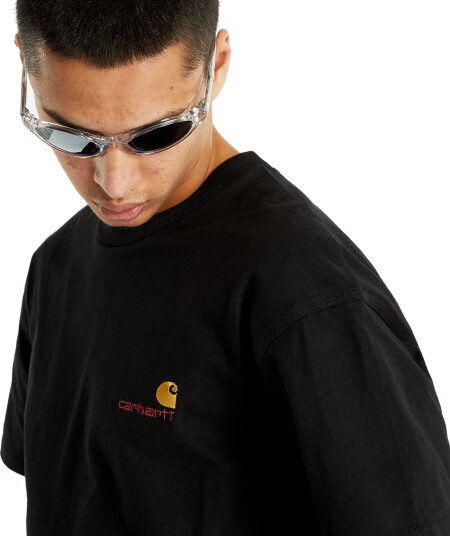 T skjorte Carhartt WIP S/S American UNISEX Script T Shirt Black XXL