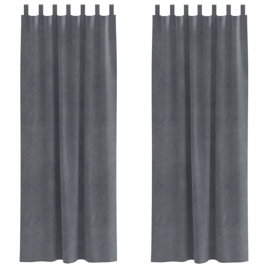  Gardiner med gardiner 2 pcs Lysegrå 140 x 245 cm Fløyel