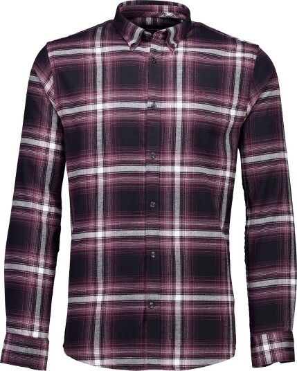 Lindbergh Brushed Checked Shirt L/S   DK BORDEAUX   XXL