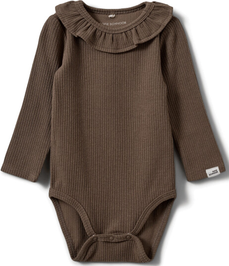 Sofie Schnoor Baby and Kids Dictekb Bodystocking Brown 56