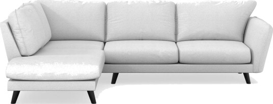 Trend Lyx 4 seters Venstrevendt L formet Sjeselongsofa i Stoff Lys grå