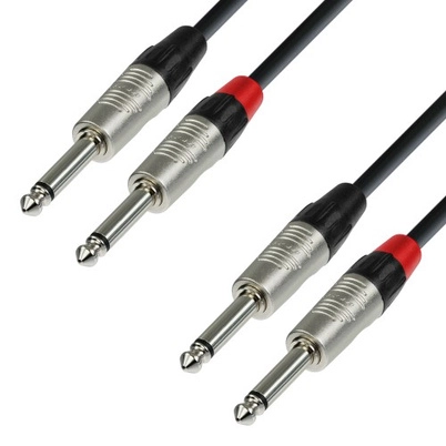 Jack stereokabel 2x 6,3 mm jack til 2x 6,3 mm jack Jack stereokabel 2x 6,3 mm jack til 2x 6,3 mm jack