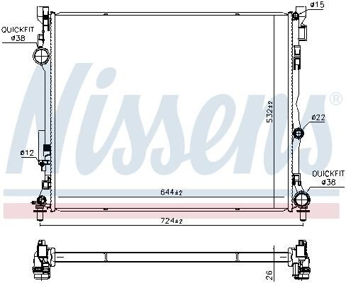 Radiator NISSENS 607124