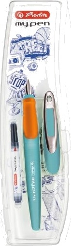 Herlitz My.Pen, Oransje, Turkis, Fyllesystem Med Patron, Blå, Medium, Blister, 1 Stykker Herlitz My.Pen, Oransje, Turkis, Fyllesystem Med Patron, Blå, Medium, Blister, 1 Stykker
