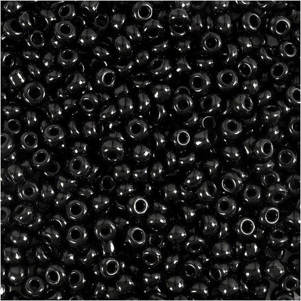 Diverse Rocaillesperler Dia 3 Mm Str 8 0 Hullstr 0.6 1.0 Mm Svart 25 G 1 Pk