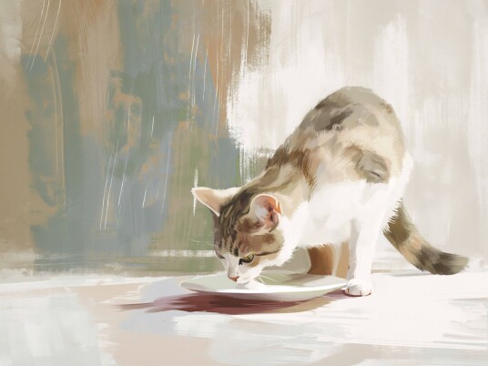Plakat Katt drikker vann