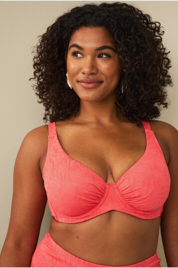 Ellos Plus collection   Bikini BH med strukturmønstre   Rosa