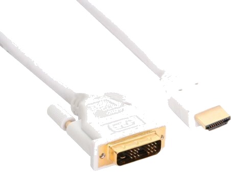 Inline 17665U 5 M Dvi D Hdmi Gull Hvit Hankjønn/Hankjønn