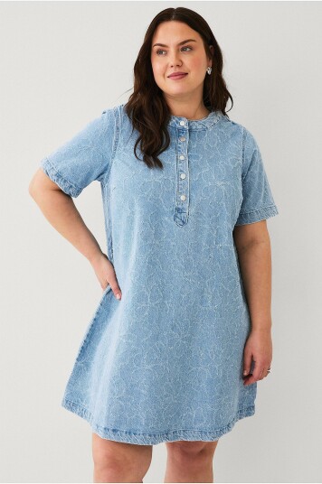 Zizzi Denimkjole jTami S/Abk Dress Blå Zizzi Denimkjole jTami S/Abk Dress Blå