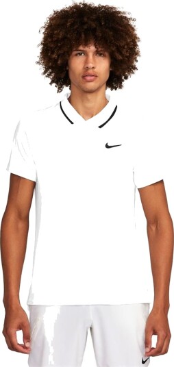 Nike M Court Dri Fit Advantage Polo Padel  og tennispique herre Vit/Svart M