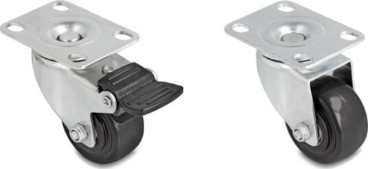 Delock Rack-Castersett Heavy Duty 50 Mm Diameter Load Capacity Up To 400 Kg Svart Sølv 66754