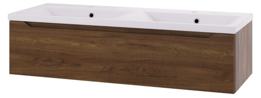 Linn Bad Emma D45 Servantskap med 1 Skuff Mørk eik / 120cm Dobbel Linn Bad Emma D45 Servantskap med 1 Skuff Mørk eik / 120cm Dobbel