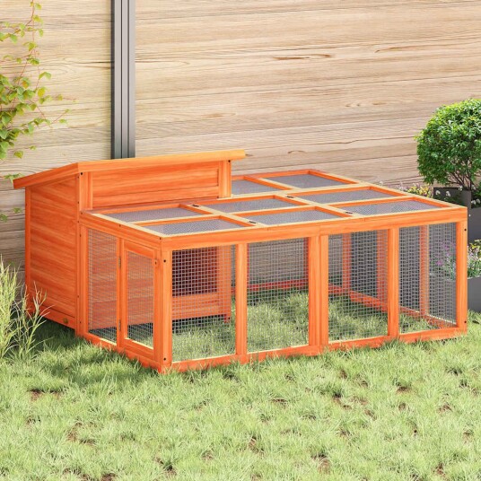 Vidaxl Kaninbur Brun 144X123X67.5 cm Heltre Furu