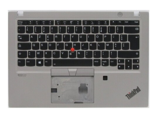 Sunrex - Erstatningstastatur For Bærbar Pc - Med Trackpoint - Bakbelysning - Azerty - Fransk - Sølv - Fru - Med Toppdeksel
