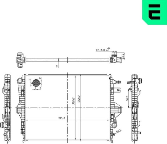ERA 673256 Radiator motorkjøling