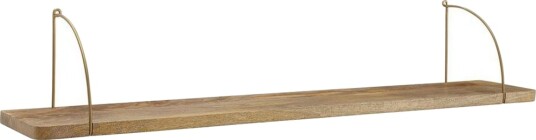 Vegghylle Wohnling massivt tre metall hylle for oppheng industriell loftstil 100 cm   100 cm