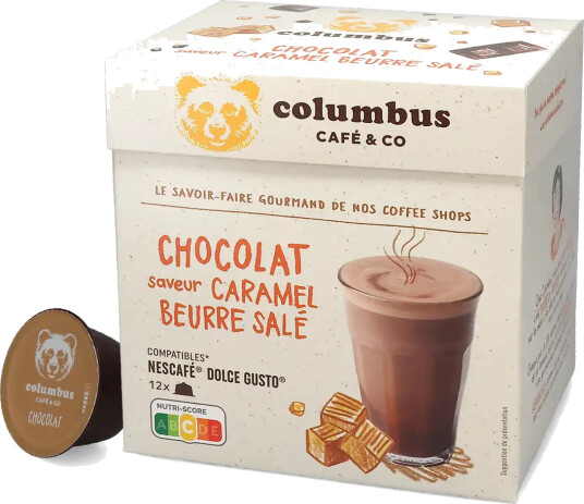 Columbus | Varm sjokolade med salt karamell 12 kapsler til Dolce Gusto