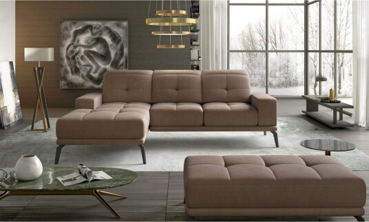 Hjørnesofa Eltap Torrense 265x175x98 cm Monolith 09 Lysebrun Venstre