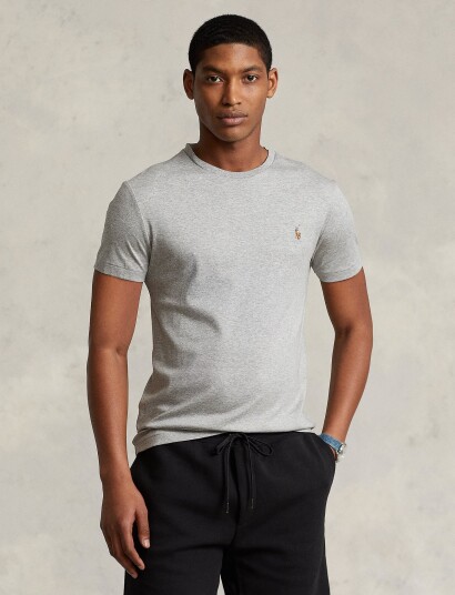 Polo Ralph Lauren Custom Slim Fit Soft Cotton T Shirt Grey XS