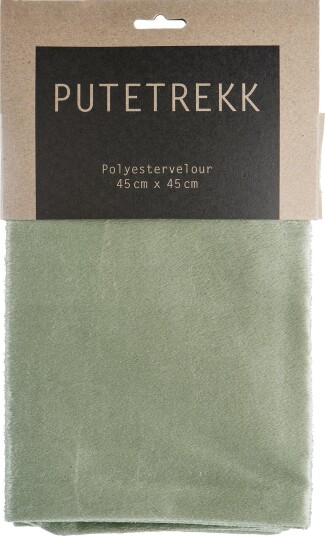 Putetrekk Vera lys grønn velour 45x45 cm