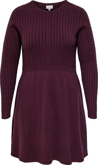 Only Carmakoma Kjole Carfia LS Cable Dress Knt Rød