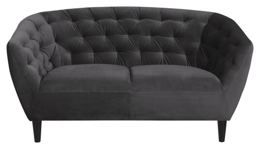 BRIXX LIVING Ria 2-pers. Sofa, Mørkegrå velour BRIXX LIVING Ria 2-pers. Sofa, Mørkegrå velour