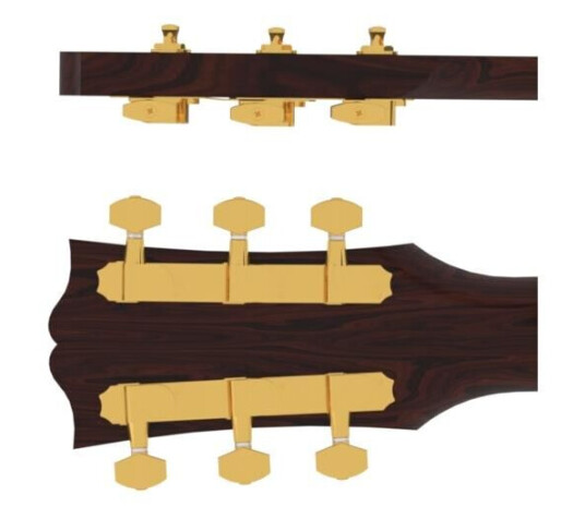 Hipshot Guitartunerupgrade Kit 3+3 Classic Closed, 10 Mm, Gull
