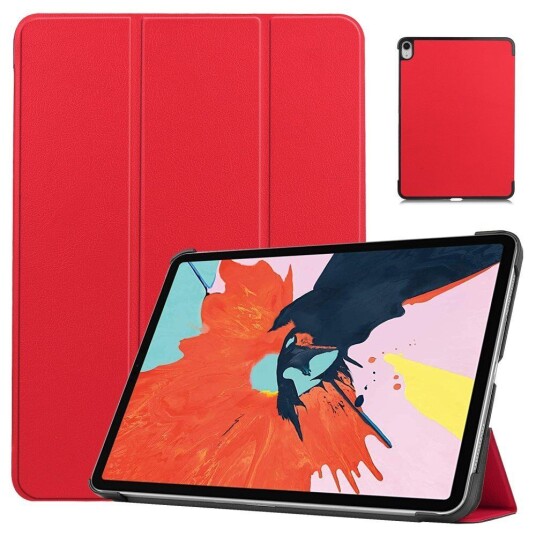 INCOVER iPad Air (2022/2020) Tri-fold Skinn Flip Deksel med Stylus Pen Holder - Rød